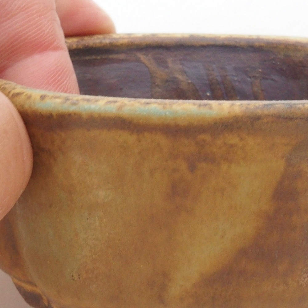 Cuenco bonsái de cerámica 10 x 8,5 x 4 cm, marrón