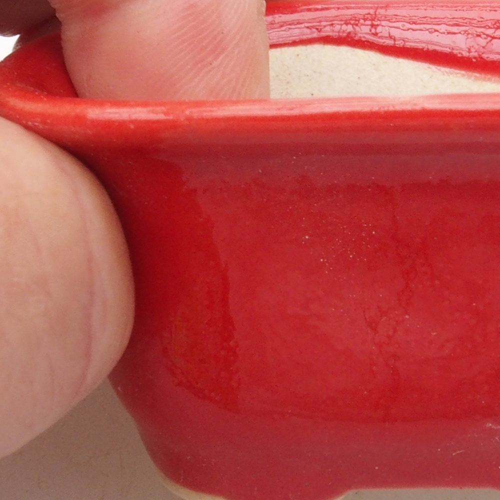 Mini cuenco bonsái 5,5 x 4,5 x 3 cm, color rojo