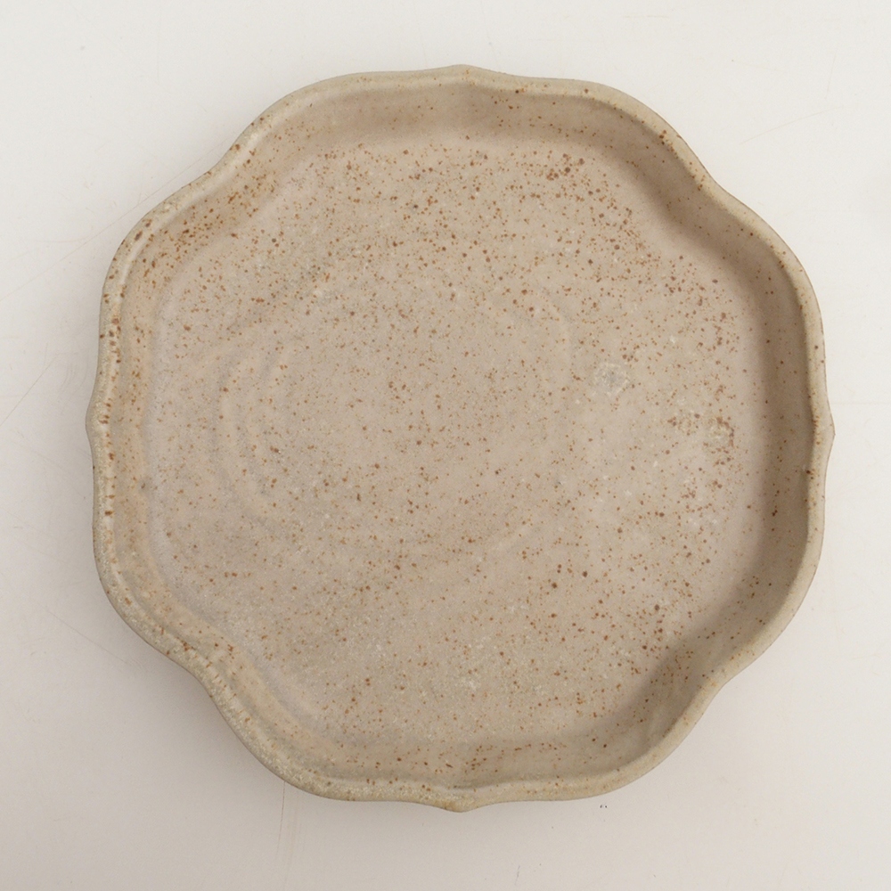 Cuenco bonsái + platillo H06 - 14,5 x 14,5 x 5 cm - beige