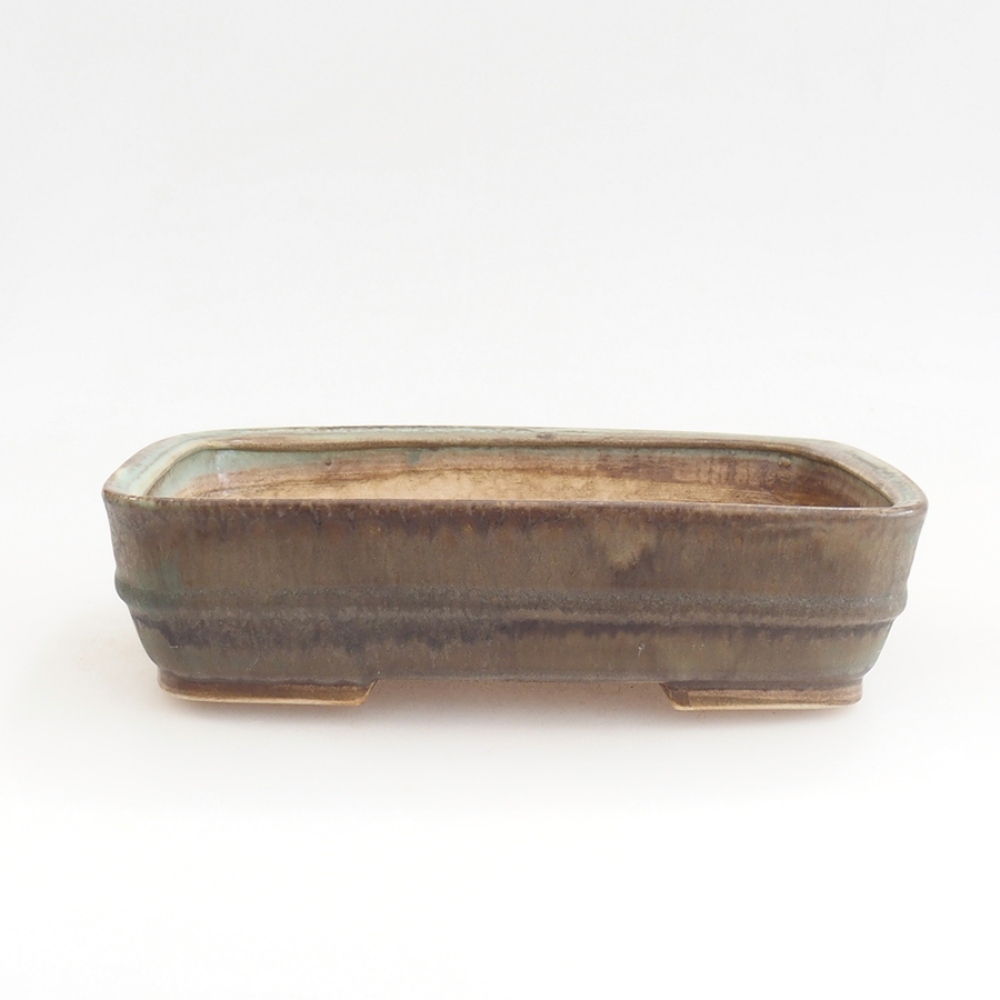 Cuenco bonsái de cerámica 21,5 x 17,5 x 5,5 cm, verde