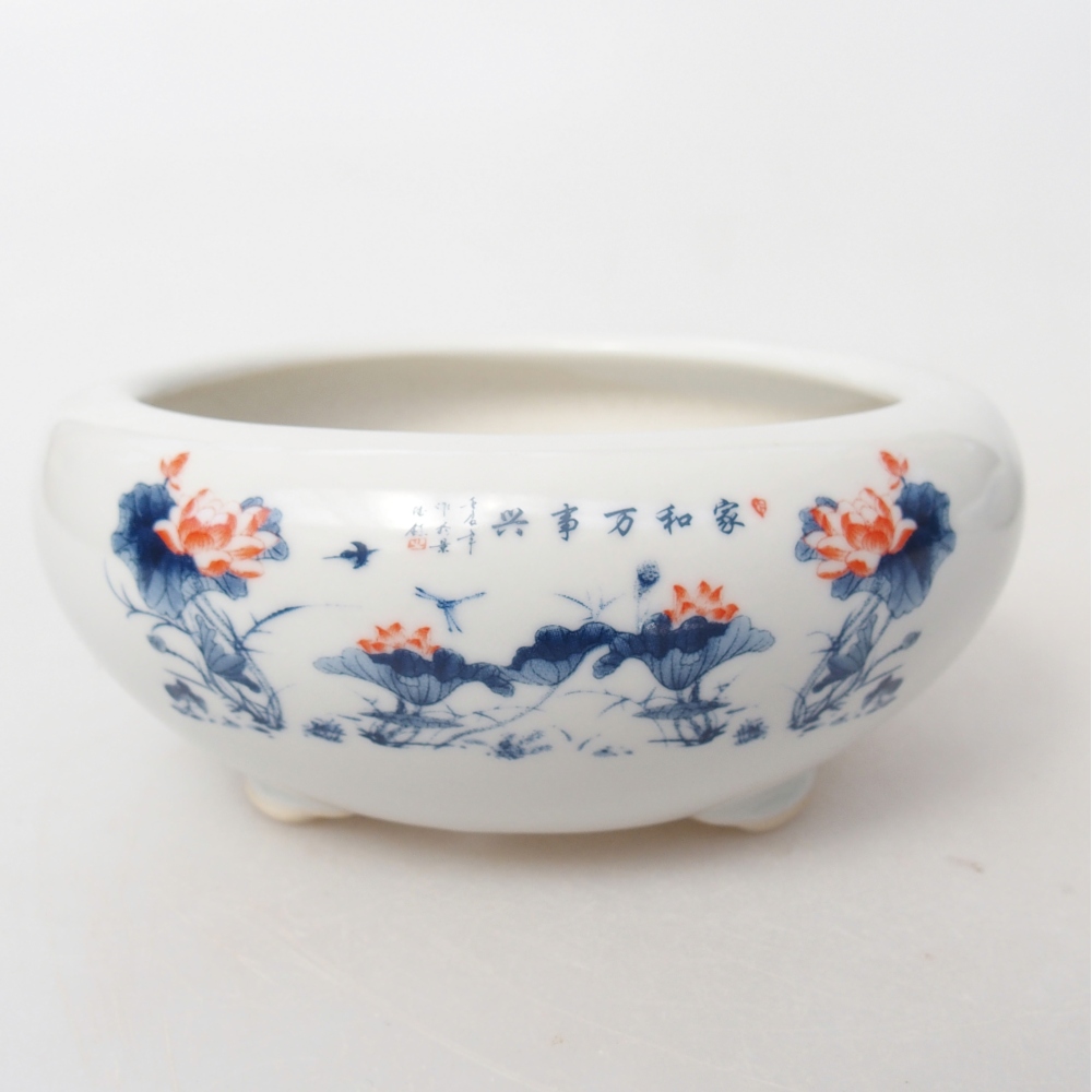 Cuenco bonsái de cerámica 10 x 10 x 5 cm, color blanco