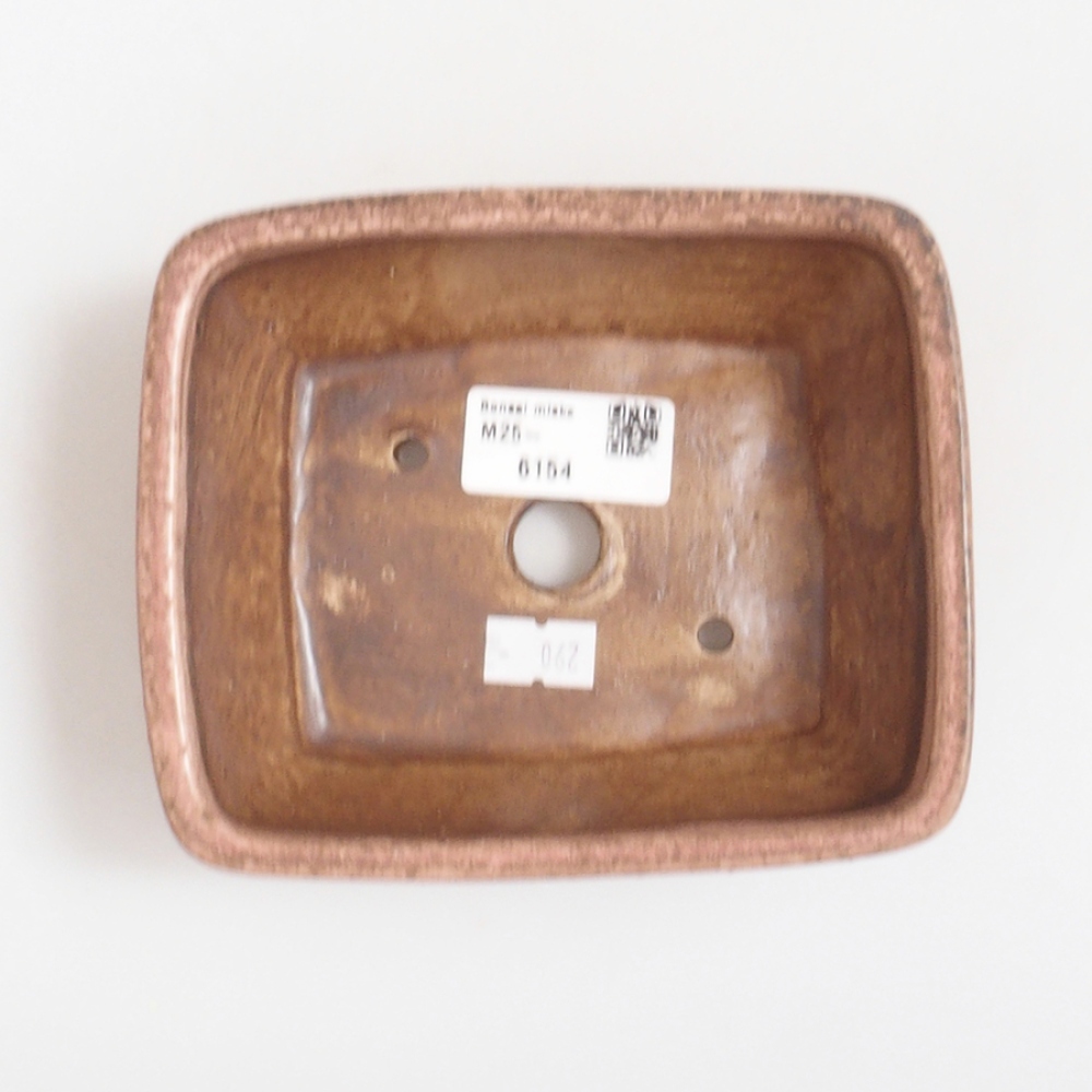 Cuenco bonsái de cerámica 10 x 8,5 x 4 cm, marrón