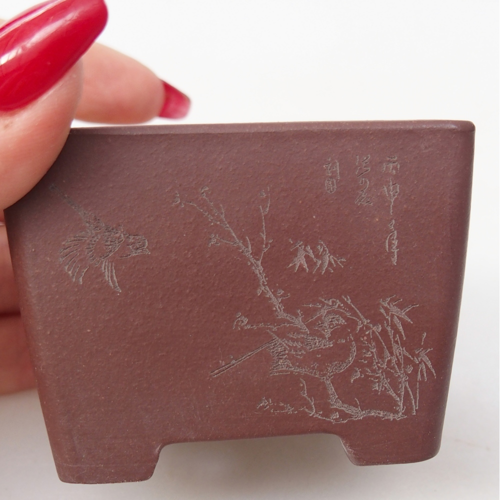 Cuenco mini bonsái 6 x 6 x 4,5 cm, marrón