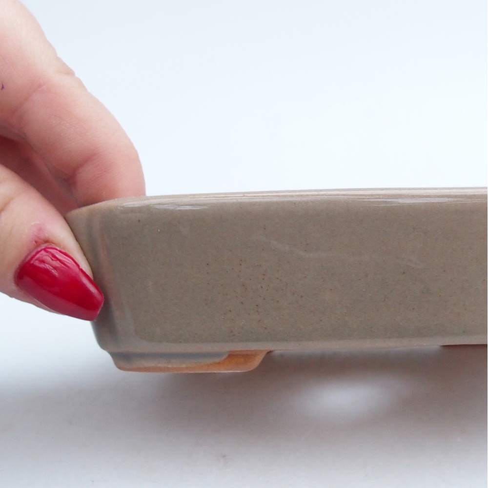 Cuenco bonsái de cerámica 12 x 9 x 3 cm, gris