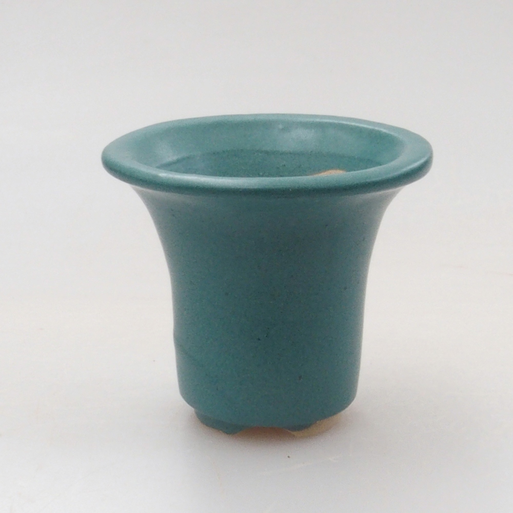 Cuenco bonsái de cerámica 6,5 x 5,5 x 4 cm, color azul