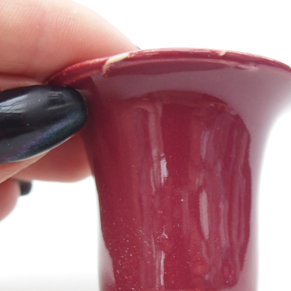 Cuenco mini bonsái 4,5 x 4,5 x 4 cm, color burdeos