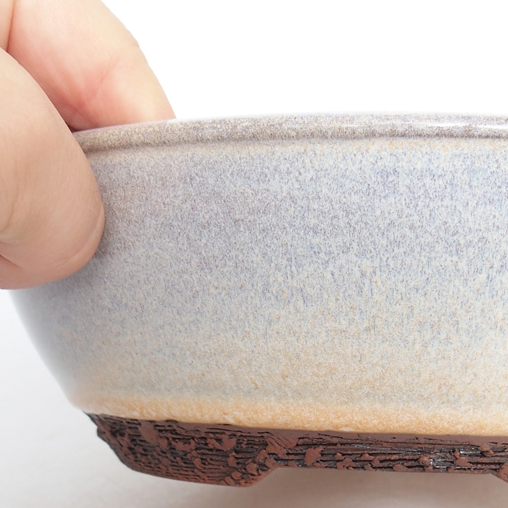 Cuenco bonsái de cerámica 19,5 x 19,5 x 6,5 cm, color azul