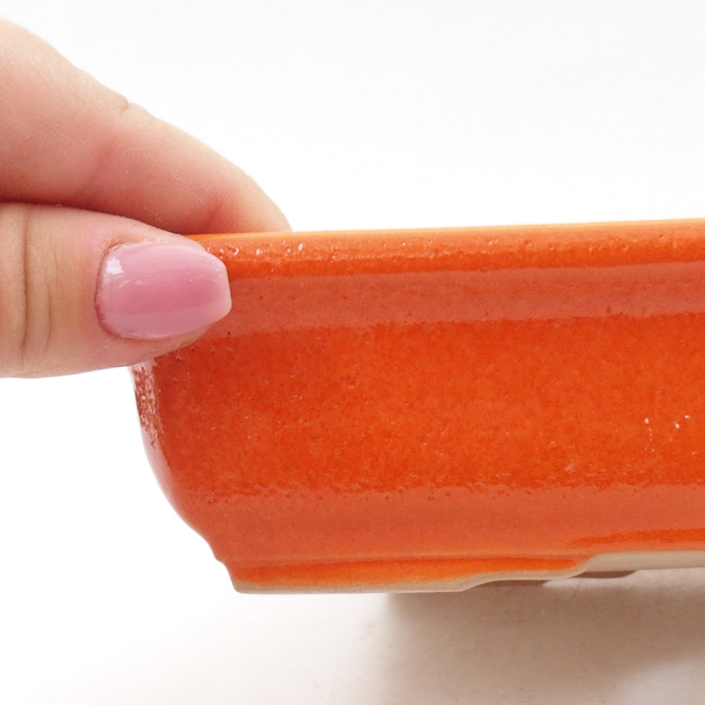 Cuenco bonsái de cerámica 17,5 x 13 x 4 cm, naranja