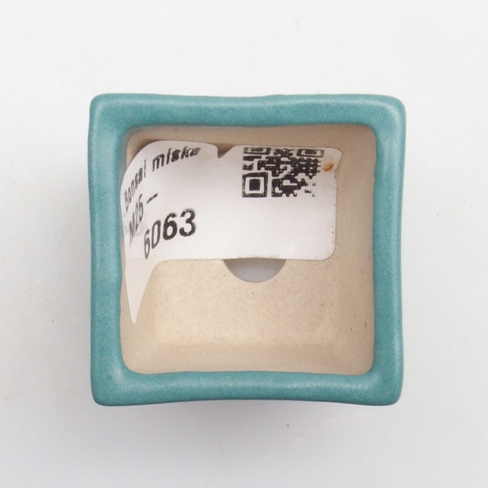 Cuenco bonsái de cerámica 6,5 x 5,5 x 4 cm, color azul