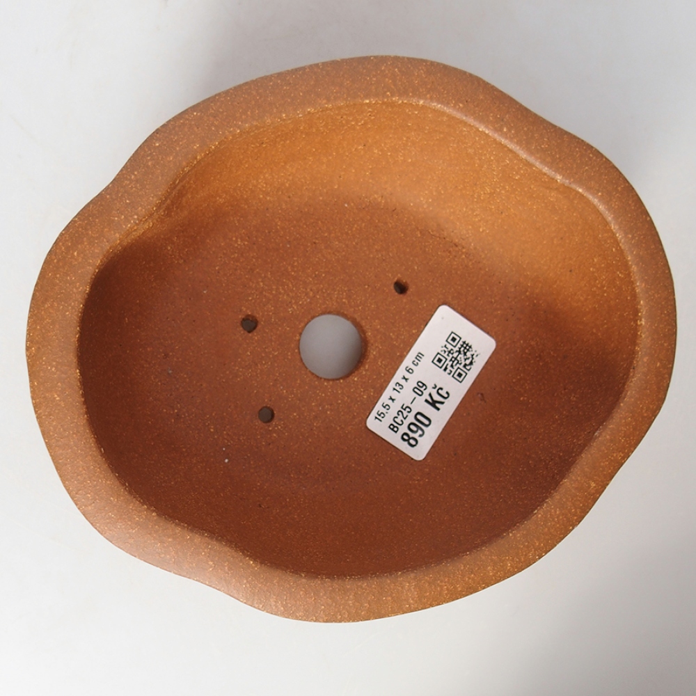 Cuenco bonsái de cerámica 15,5 x 13 x 6 cm, marrón