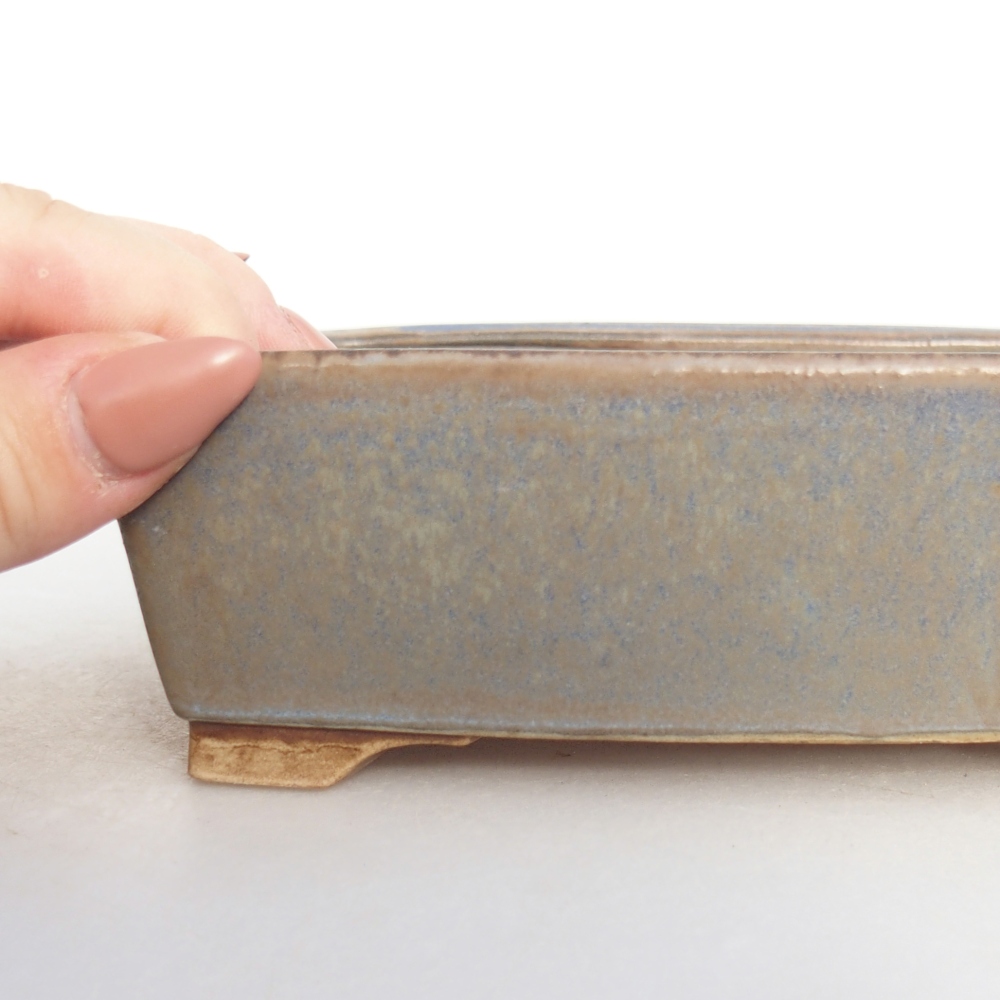 Cuenco bonsái de cerámica 9 x 9 x 3,5 cm, color azul