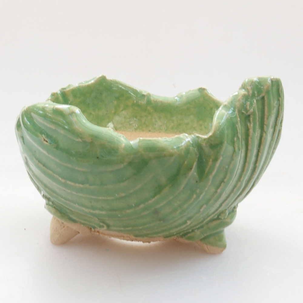 Concha de cerámica 7 x 7 x 5,5 cm , color verde