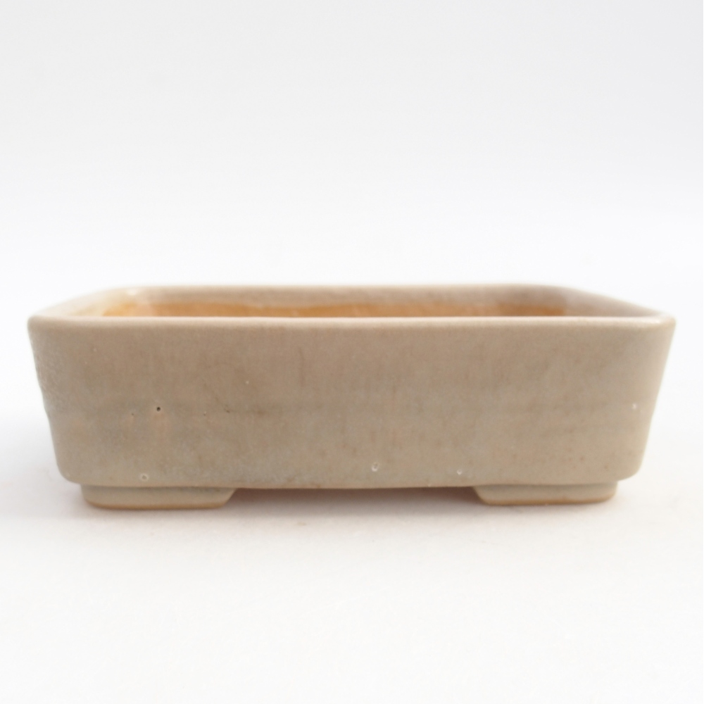 Cuenco bonsái de cerámica 14,5 x 10,5 x 4,5 cm, color beige
