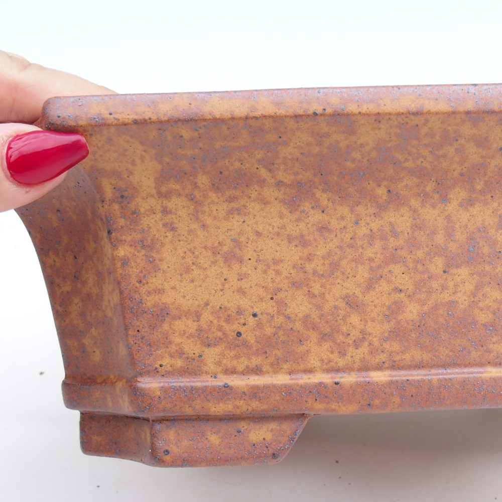 Cuenco bonsái de cerámica 23,5 x 17,5 x 8,5 cm, marrón