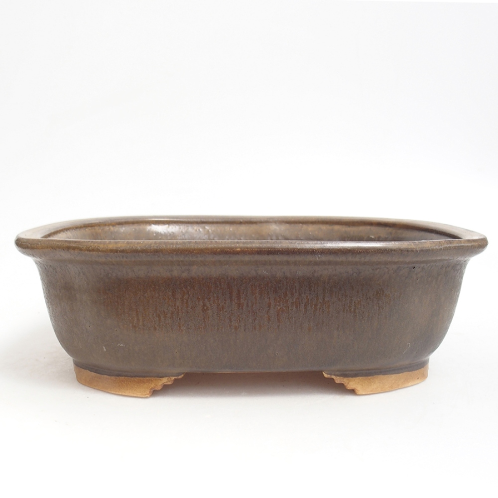Cuenco bonsái de cerámica 25 x 21 x 7,5 cm, marrón