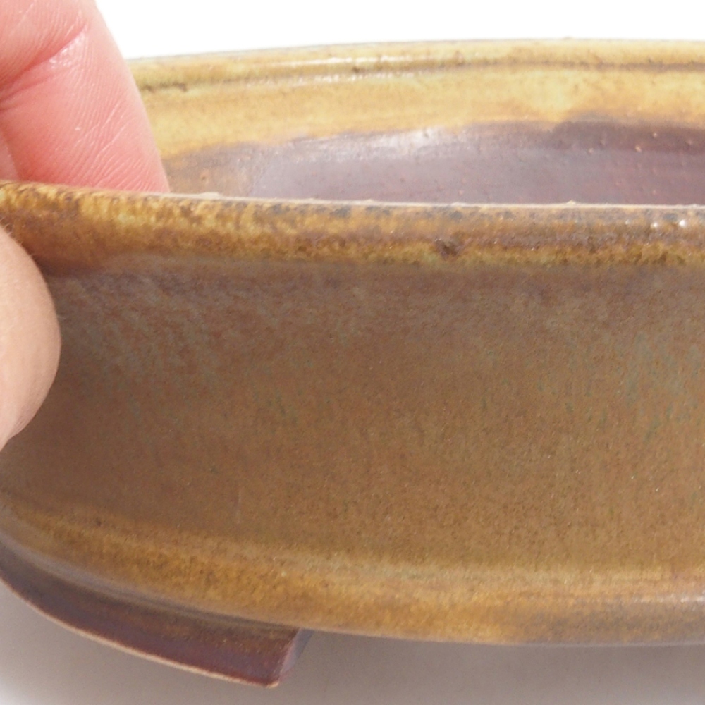 Cuenco bonsái de cerámica 10 x 8,5 x 4 cm, marrón