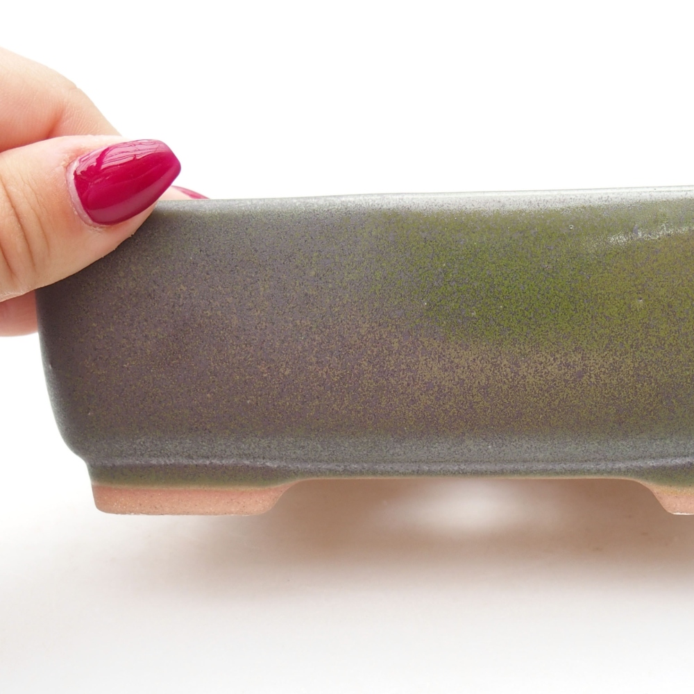 Cuenco bonsái de cerámica 15 x 11 x 5,5 cm, verde