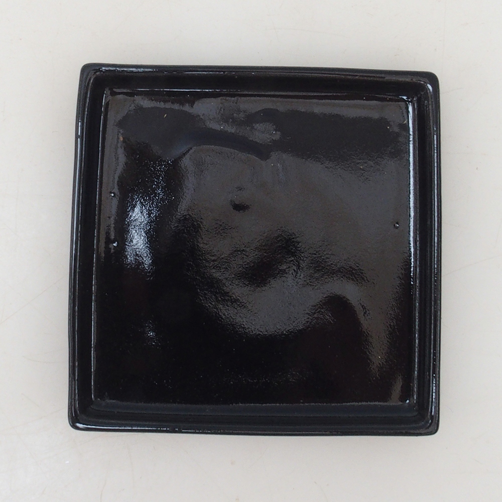Bandeja bonsai cuadrada M - 10 x 10 x 1,5 cm - negra