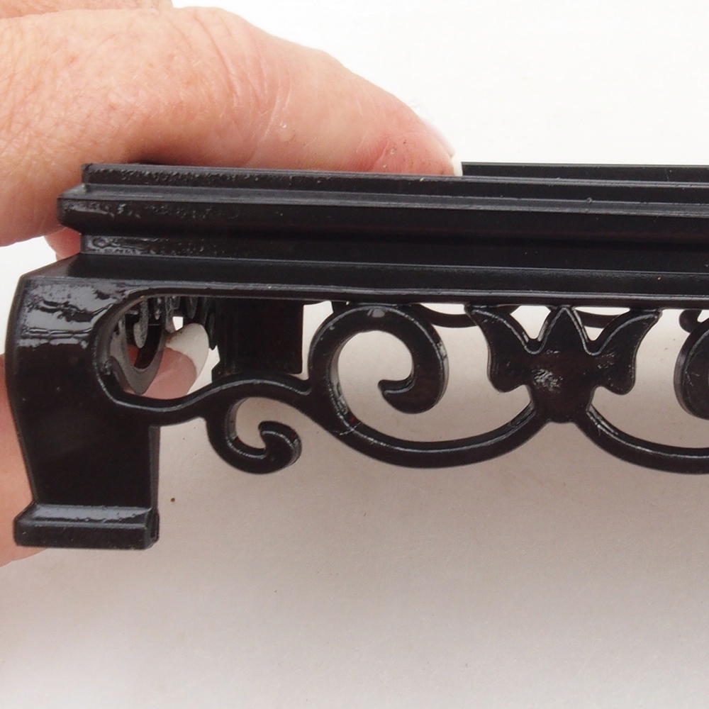 Mesa para bonsái rectángulo de plástico 15,5 x 10 x 3 cm, color negro