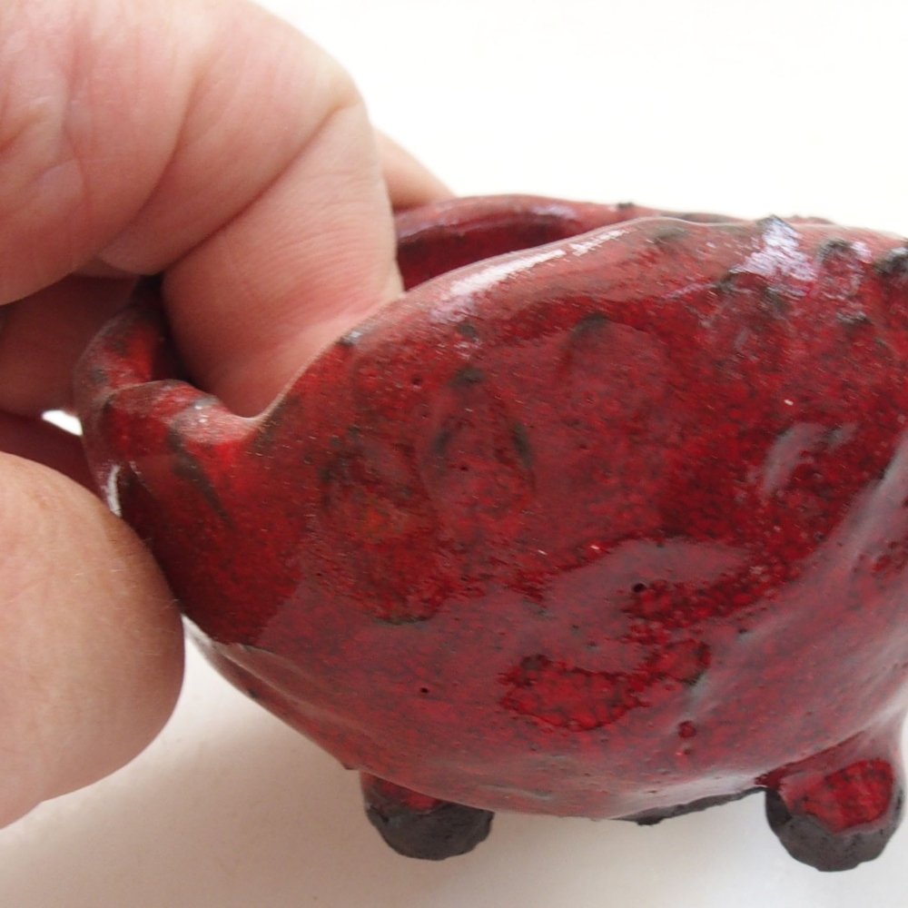 Concha de cerámica 7 x 6,5 x 5 cm , color rojo