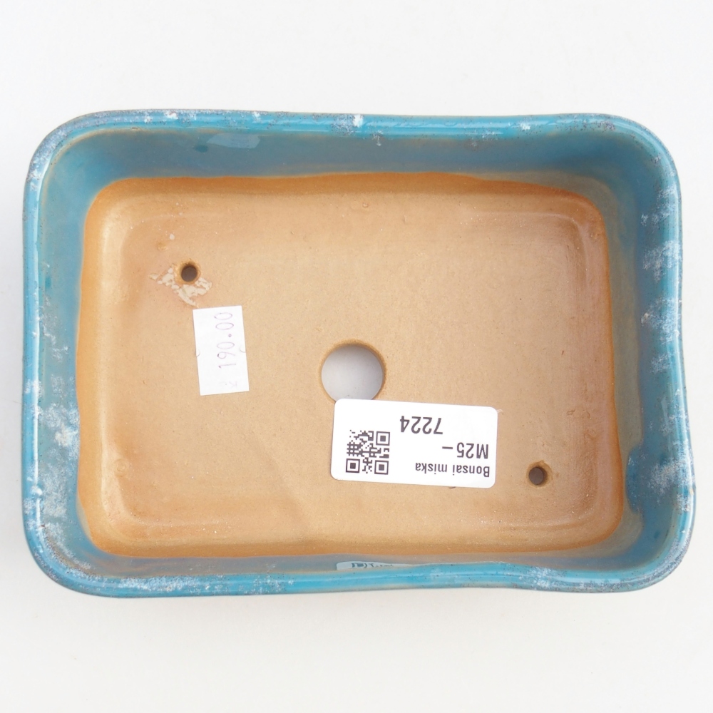 Cuenco bonsái de cerámica 14,5 x 10,5 x 4,5 cm, color azul