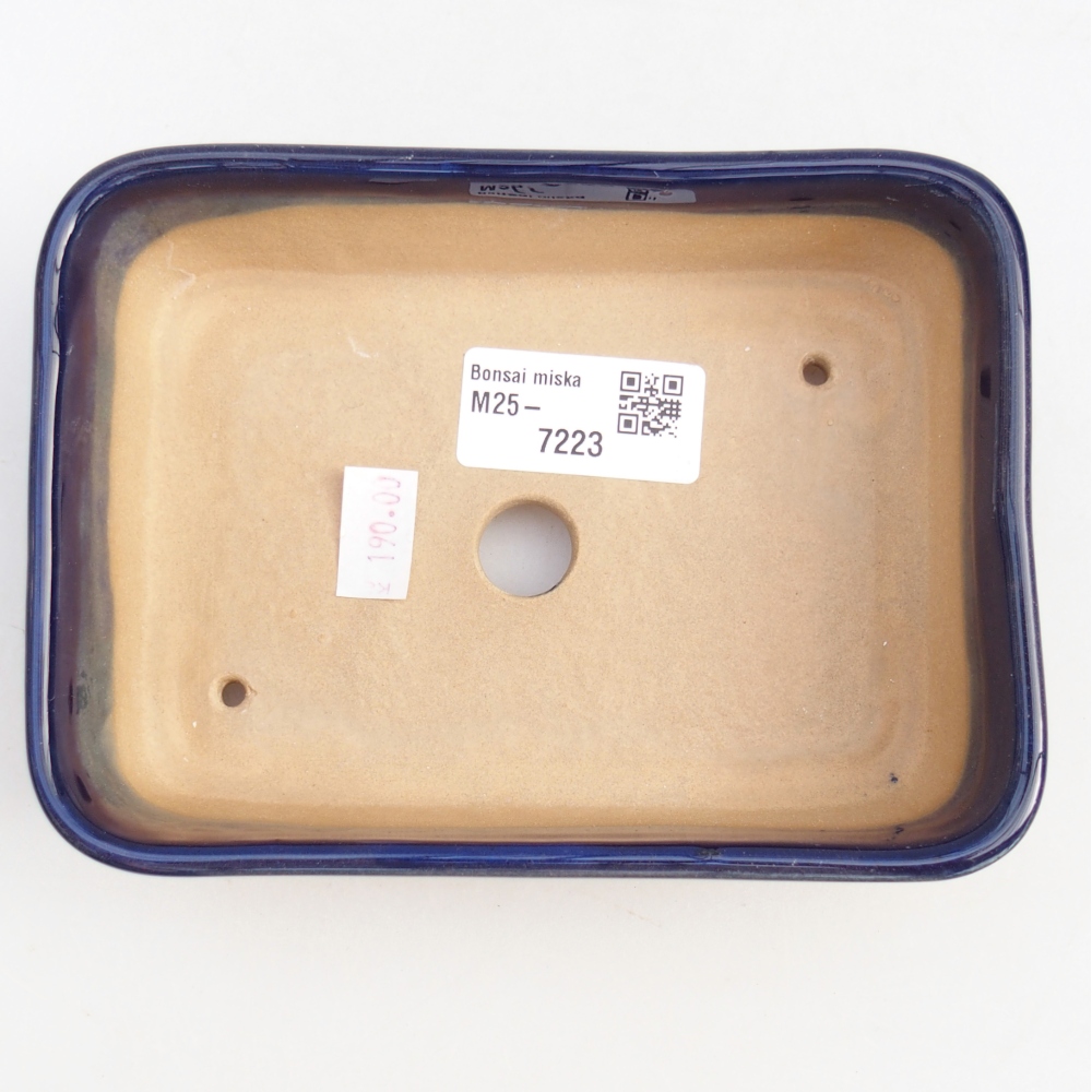 Cuenco bonsái de cerámica 14,5 x 10,5 x 4,5 cm, color azul