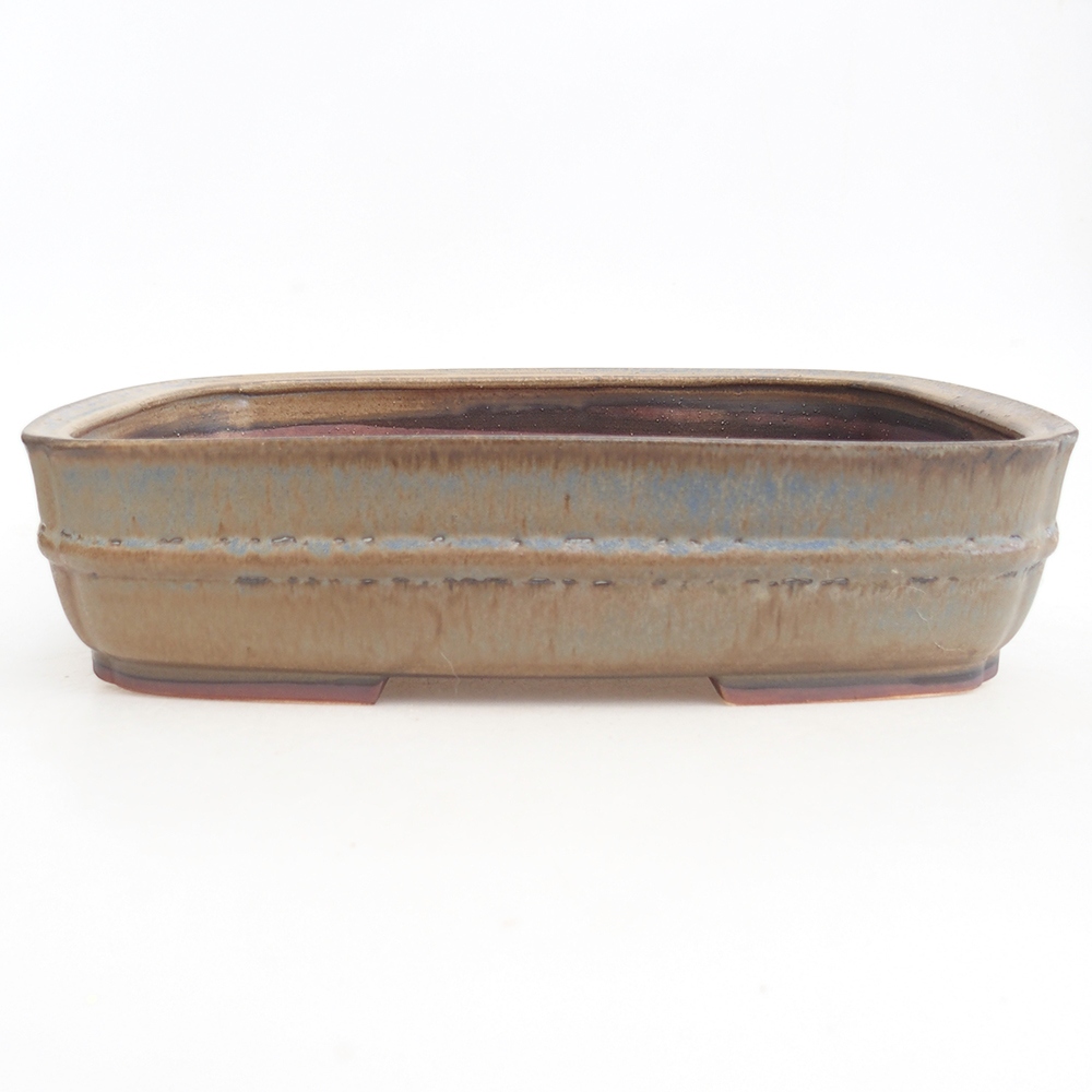 Cuenco bonsái de cerámica 29,5 x 24 x 7 cm, color azul