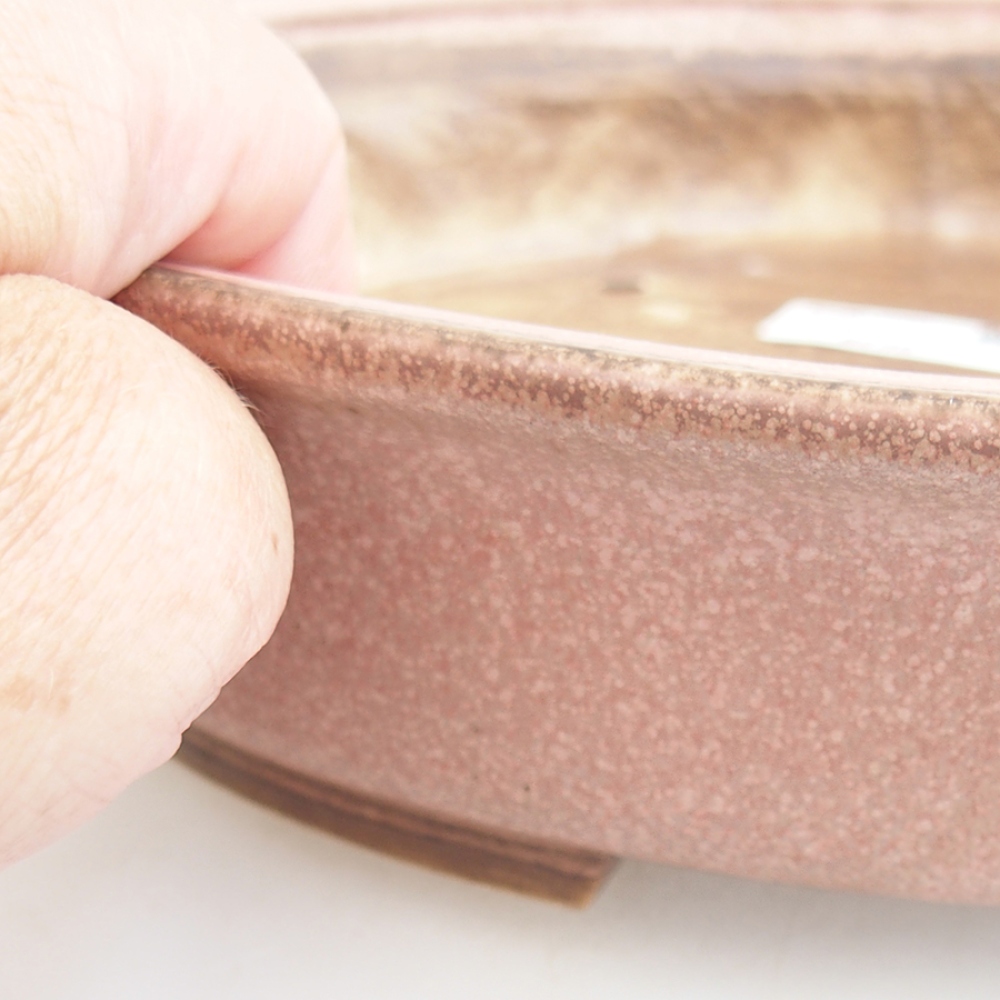 Cuenco bonsái de cerámica 25,5 x 23 x 5,5 cm, rosa