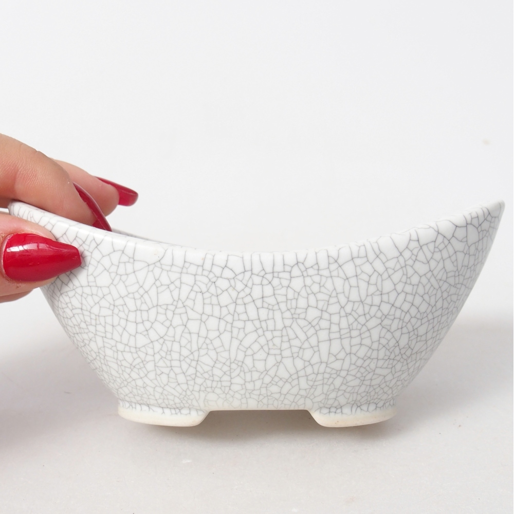 Cuenco bonsái de cerámica 12,5 x 6,5 x 5,5 cm, color raku