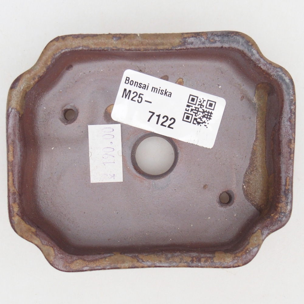 Cuenco bonsái de cerámica 10 x 8,5 x 2,5 cm, marrón