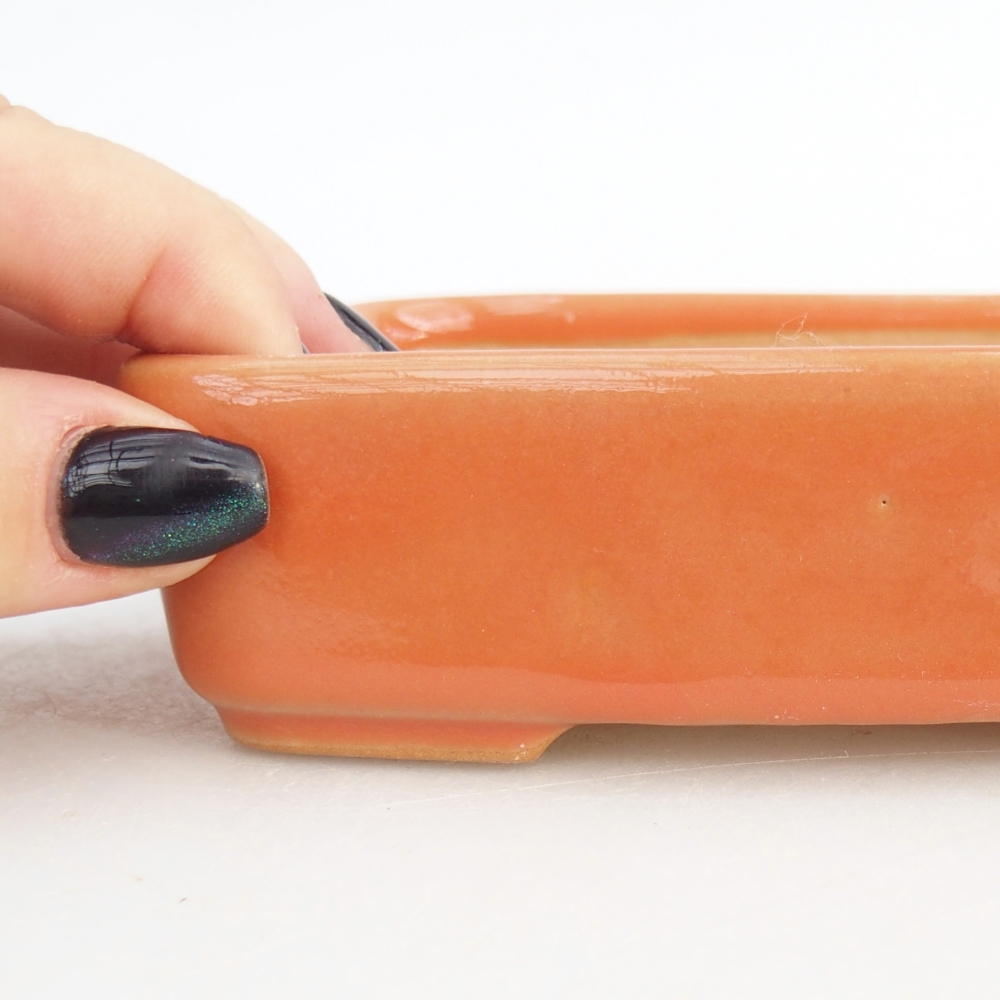 Cuenco bonsái de cerámica 12,5 x 9,5 x 3,5 cm, naranja