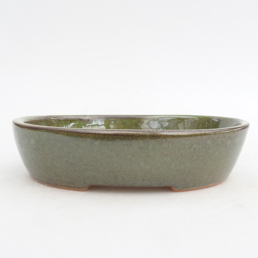Cuenco bonsái de cerámica 17,5 x 14,5 x 4 cm, verde