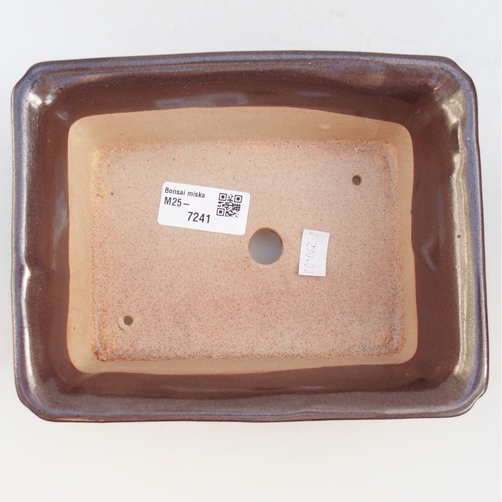 Cuenco bonsái de cerámica 18 x 14 x 7 cm, color metálico