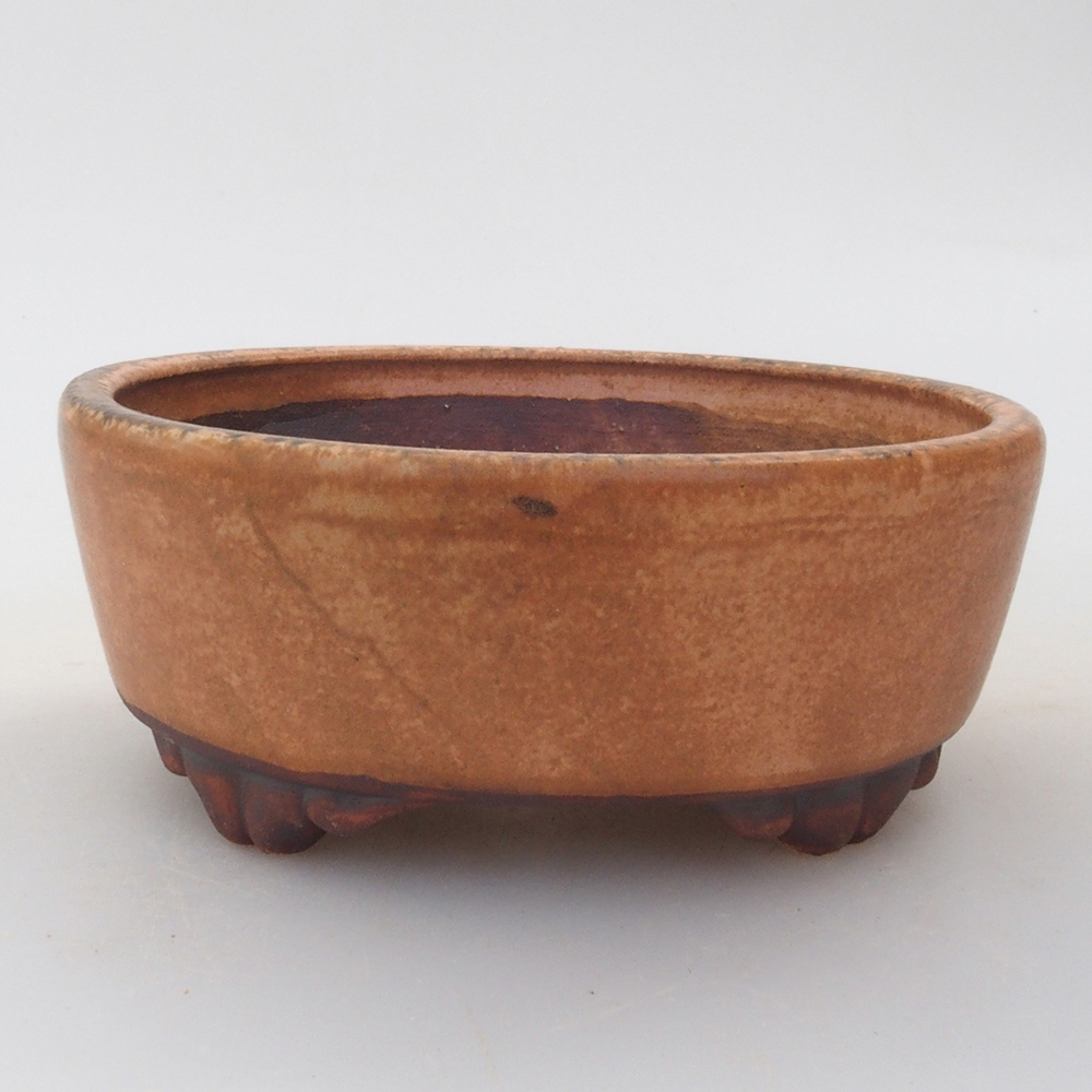 Cuenco bonsái de cerámica 10 x 8,5 x 4 cm, marrón