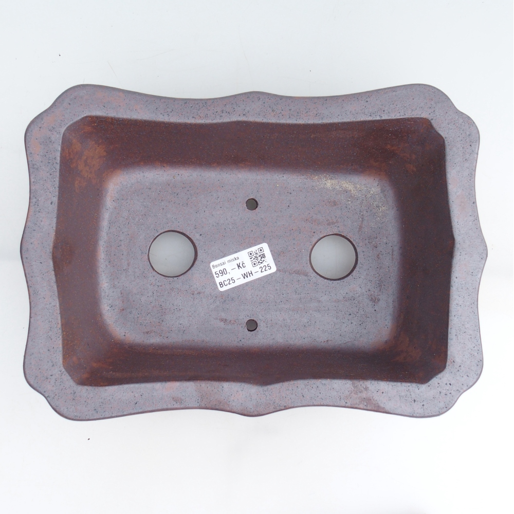 Cuenco bonsái de cerámica 27,5 x 19 x 8 cm, color metálico