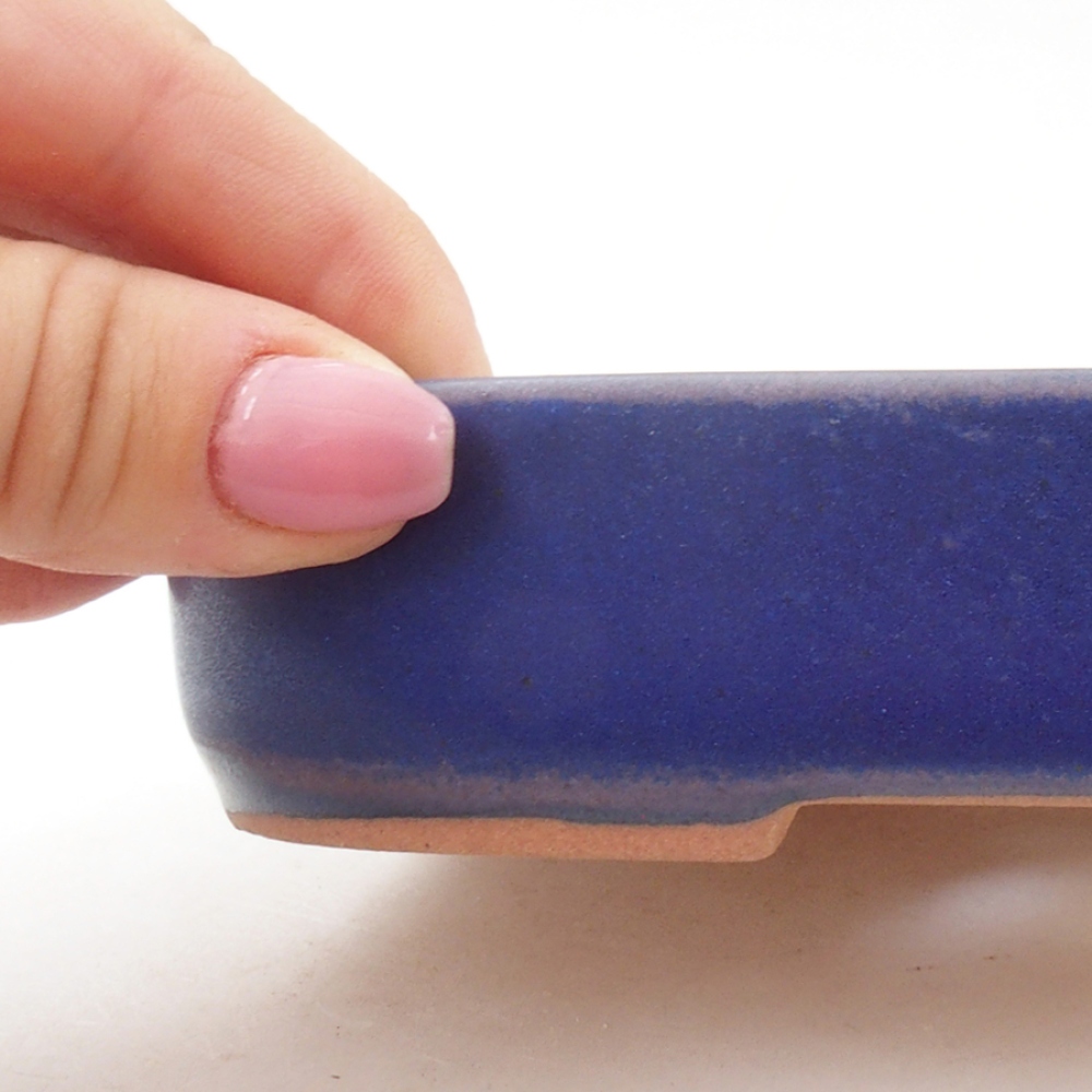 Cuenco bonsái de cerámica 16 x 11 x 3,5 cm, color azul