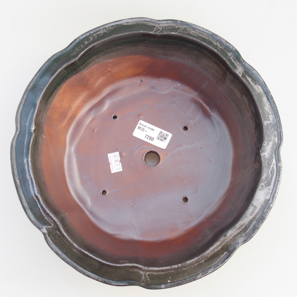 Cuenco bonsái de cerámica 27 x 27 x 8 cm, negro