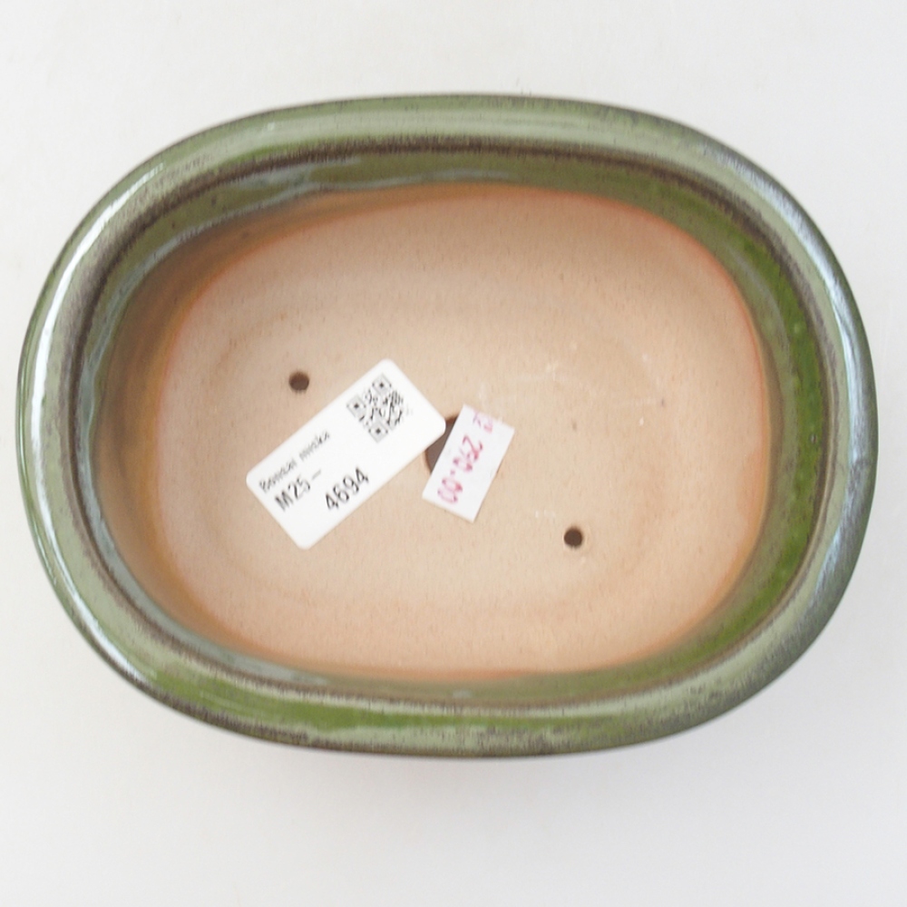 Cuenco bonsái de cerámica 15,5 x 12 x 5,5 cm, verde