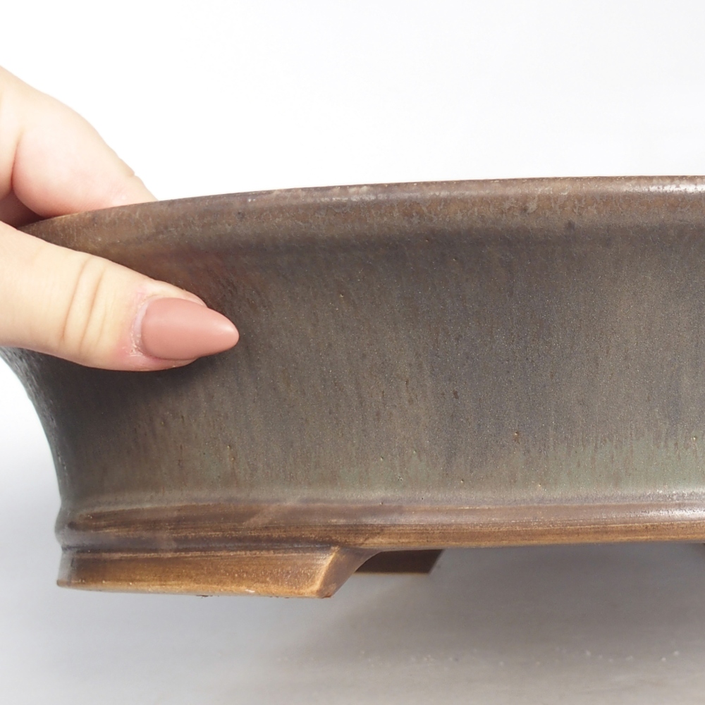 Cuenco bonsái de cerámica 32 x 29 x 7 cm, verde