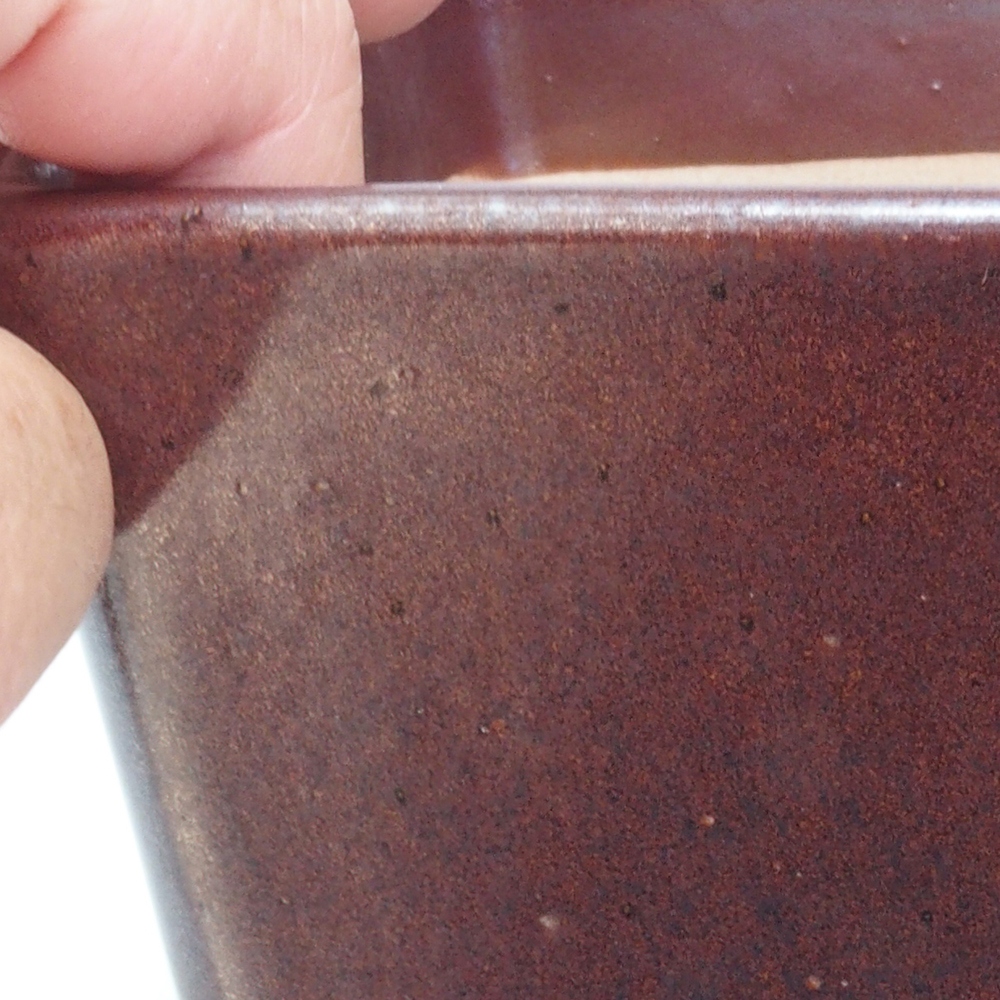 Cuenco bonsái de cerámica 13,5 x 13,5 x 13,5 cm, marrón