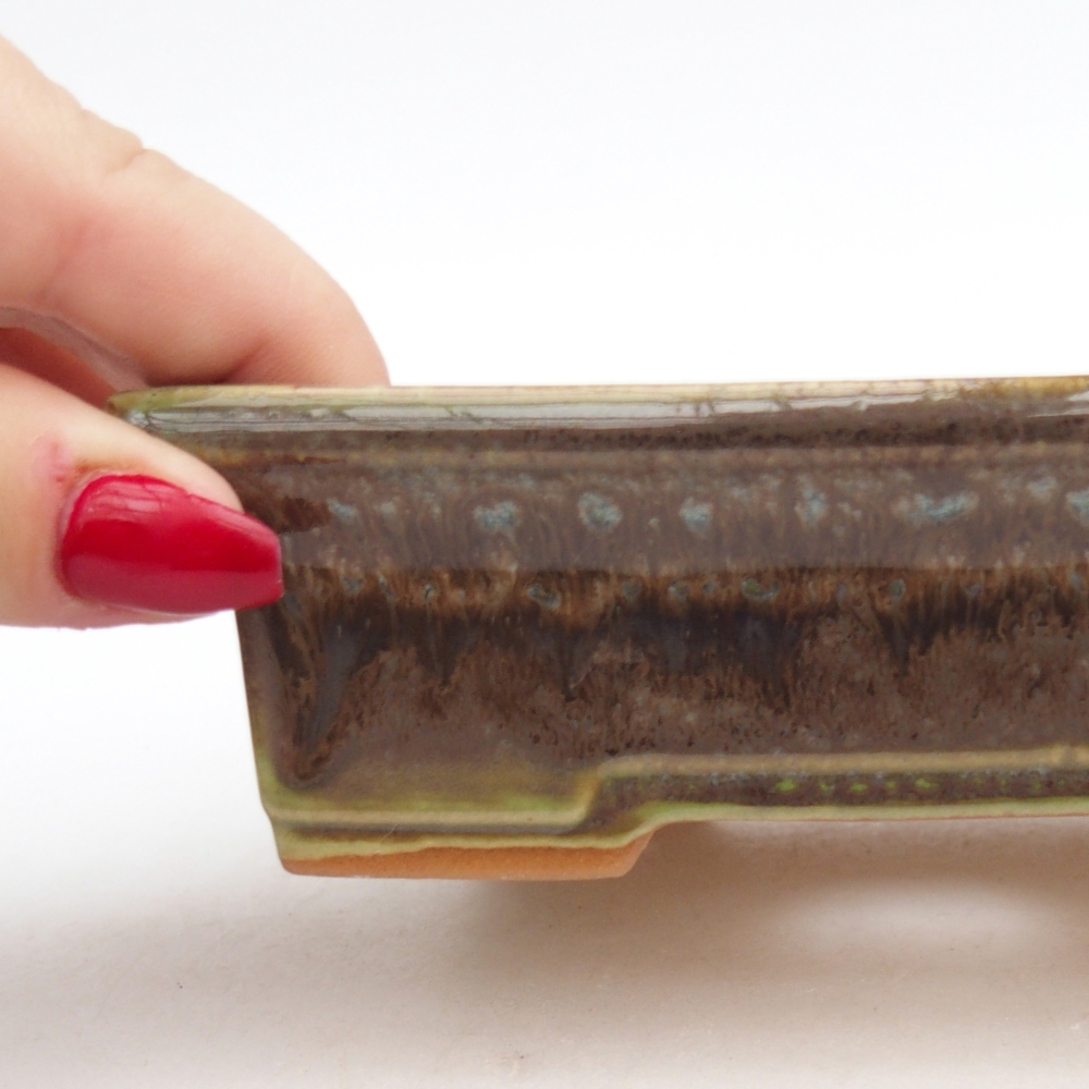 Cuenco bonsái de cerámica 13 x 10 x 4 cm, verde