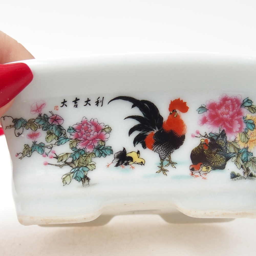 Cuenco mini bonsái 10 x 7,5 x 4 cm, color blanco