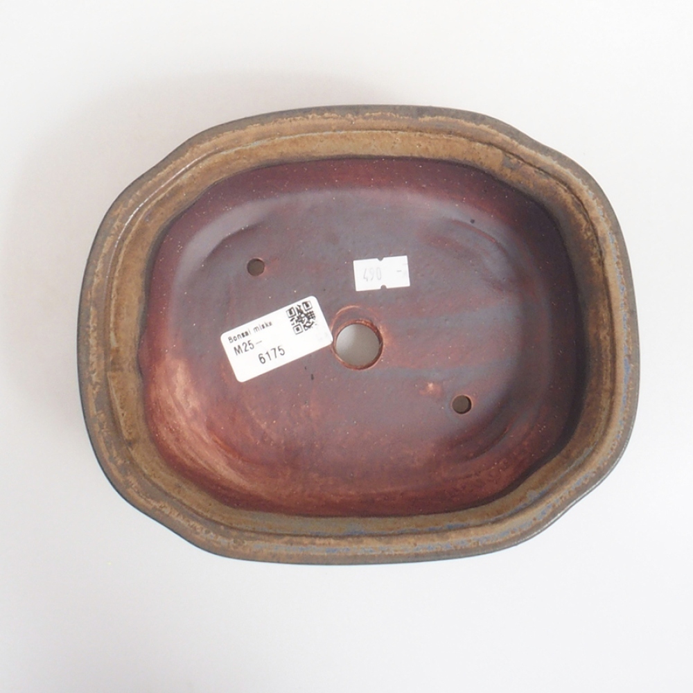 Cuenco bonsái de cerámica 10 x 8,5 x 4 cm, marrón