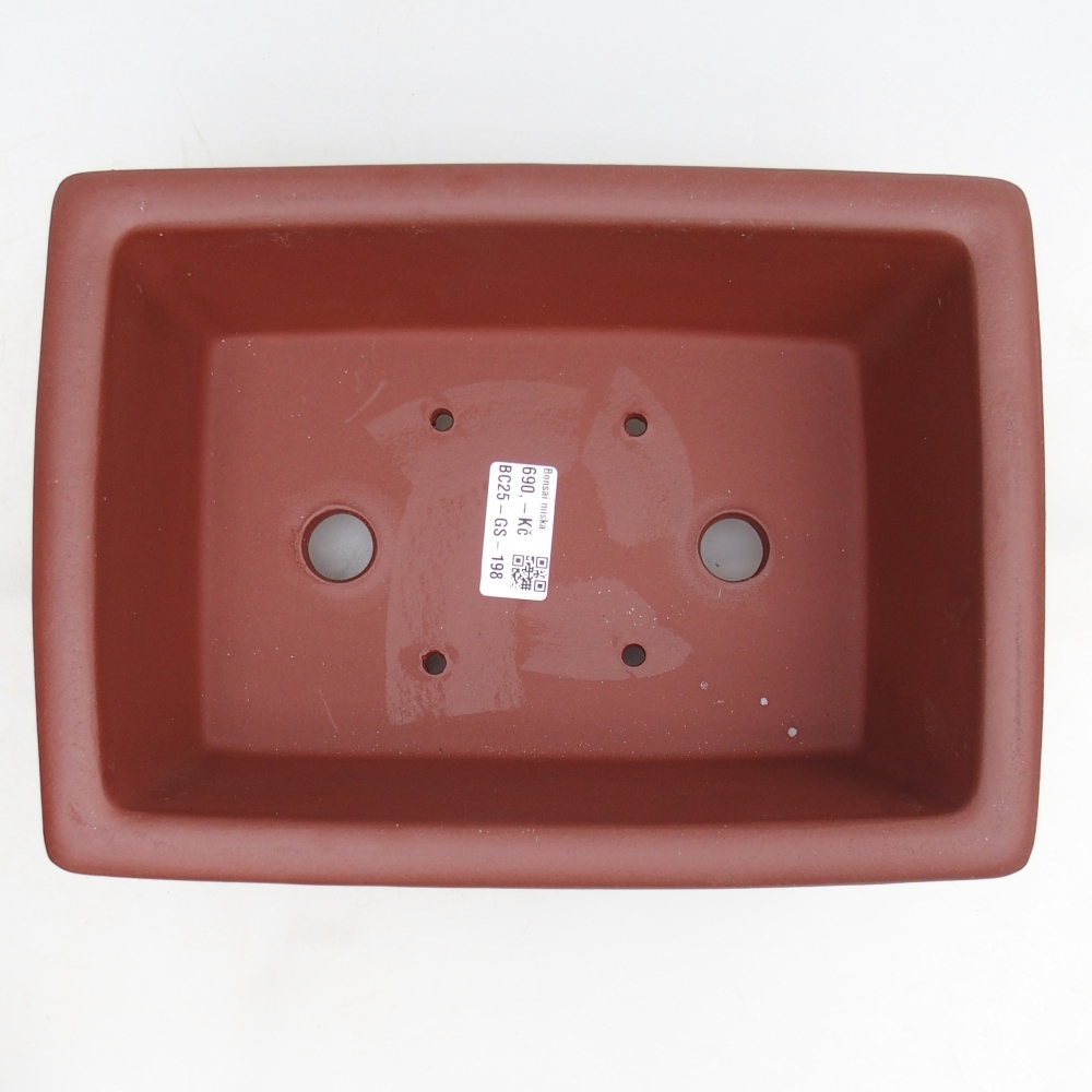 Cuenco bonsái de cerámica 26 x 18,5 x 9 cm, color teja