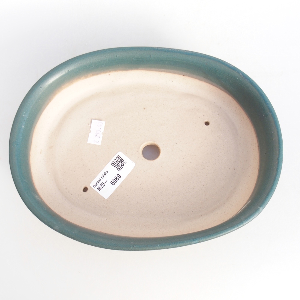 Cuenco bonsái de cerámica 22 x 17 x 5 cm, color azul