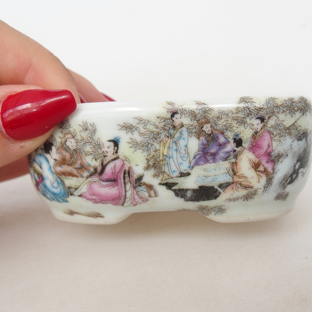 Mini cuenco bonsái 8 x 6 x 3 cm, blanco