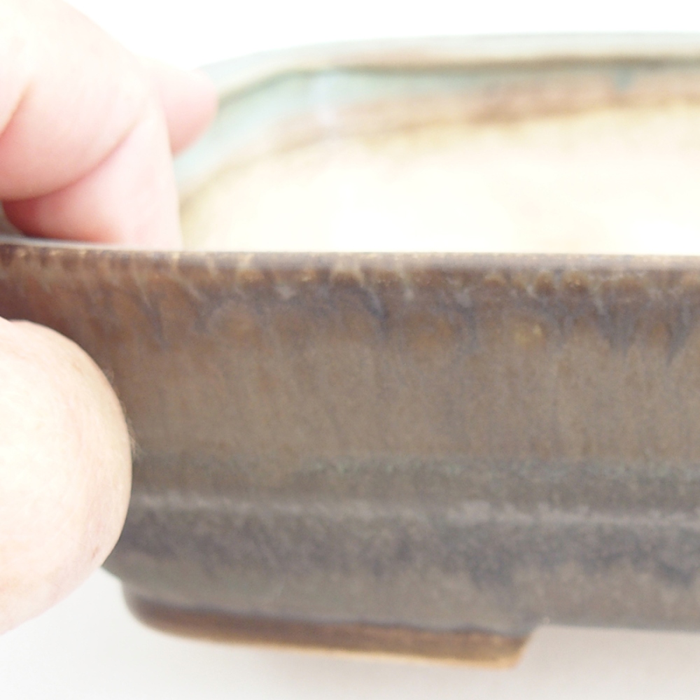 Cuenco bonsái de cerámica 21,5 x 17,5 x 5,5 cm, verde