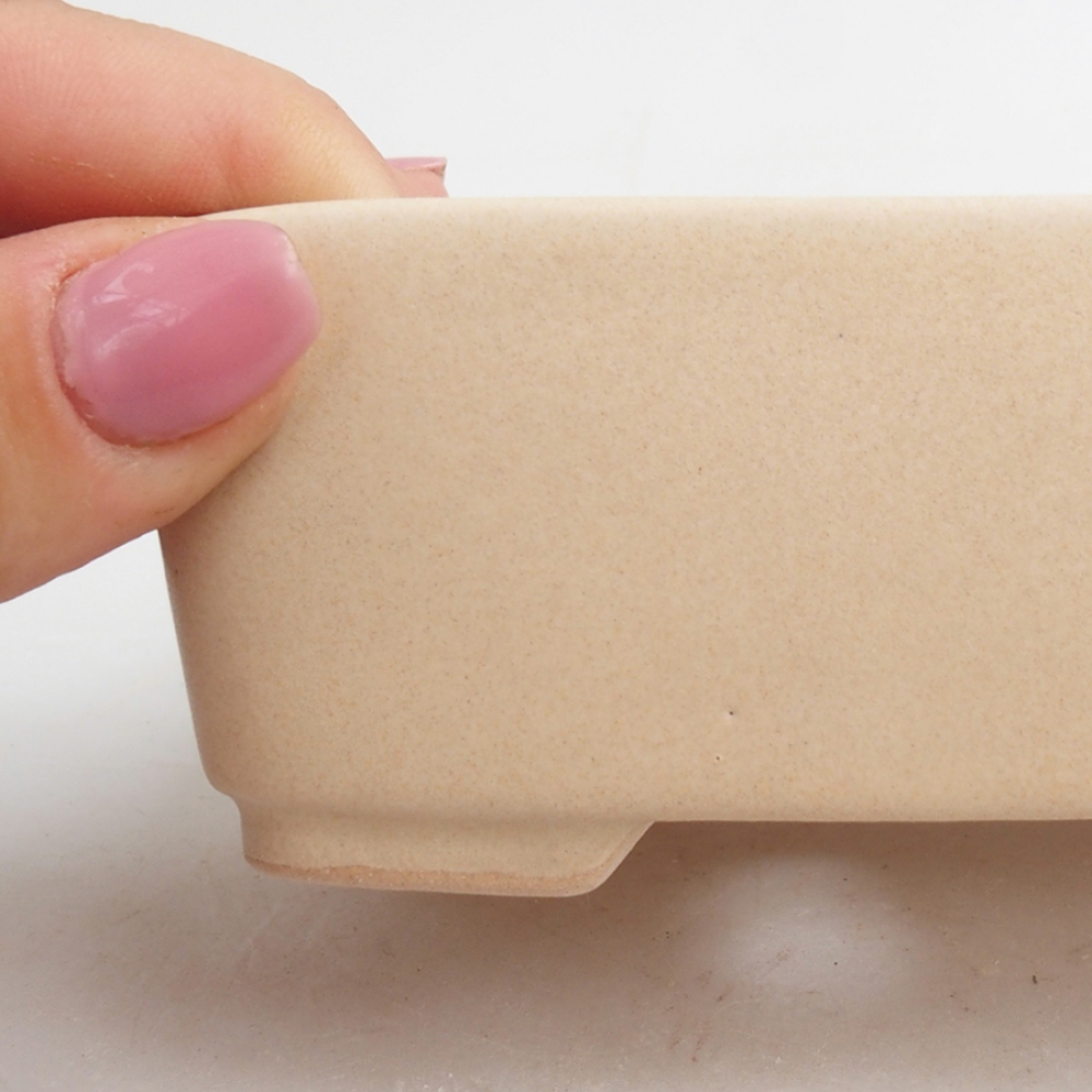 Cuenco bonsái de cerámica 10,5 x 9 x 4,5 cm, color beige