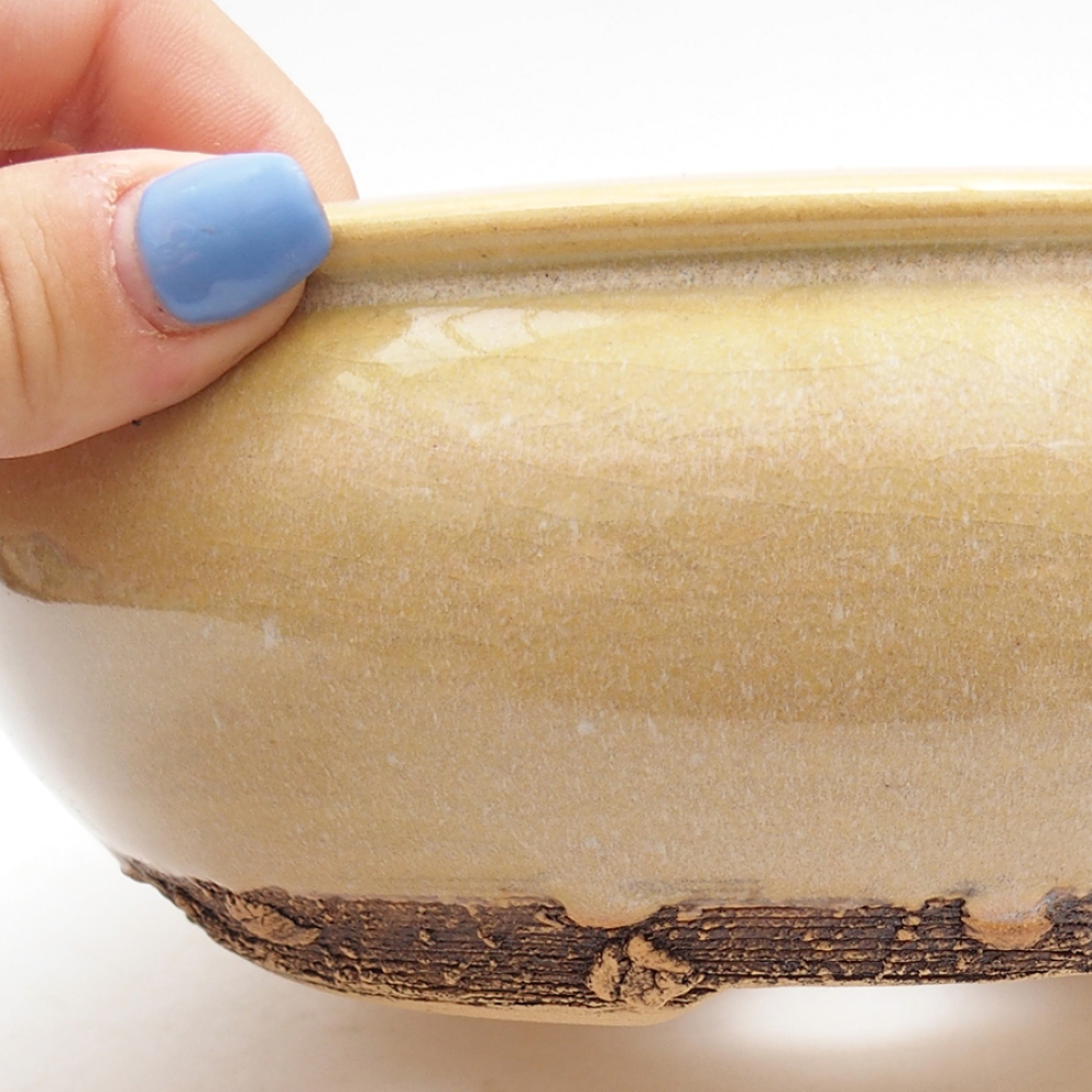 Cuenco bonsái de cerámica 18,5 x 18,5 x 6,5 cm, verde