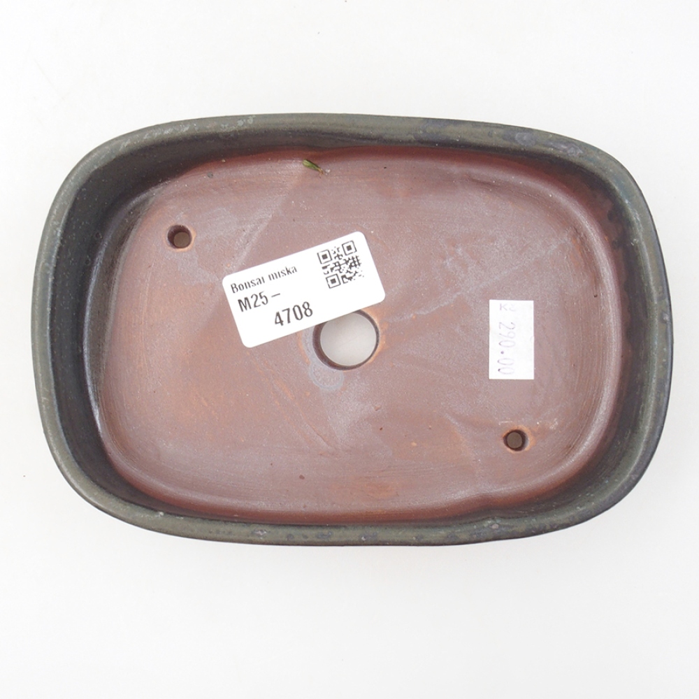 Cuenco bonsái de cerámica 16 x 11 x 3,5 cm, gris